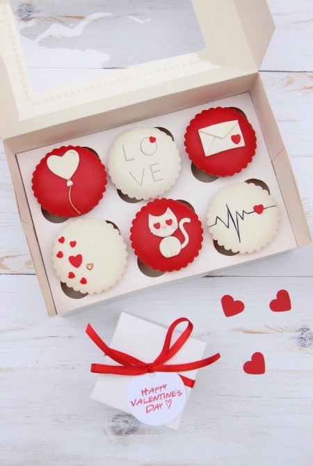 Valentin cupcake 6-BOX - Csak rendelésre!