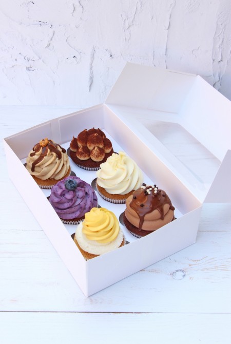 6-os cupcake válogatás díszdobozban 10 340 Ft