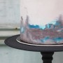 Szürke - kék színátmenetes torta - fehércsokiburkolással
